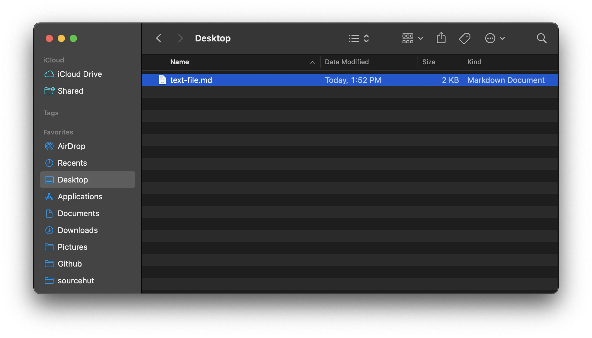 A markdown file in macOS Finder